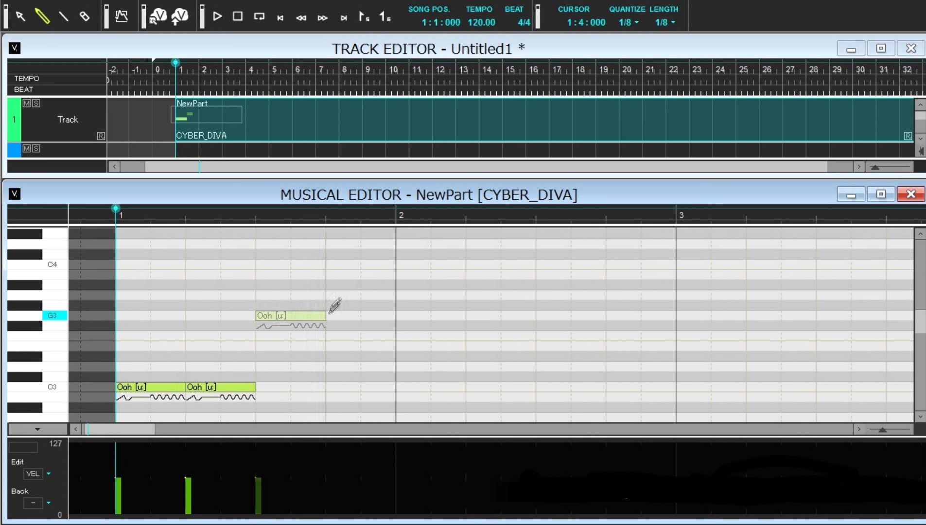 นี่ก็เป็น dashboard ของ Vocaloid Editor