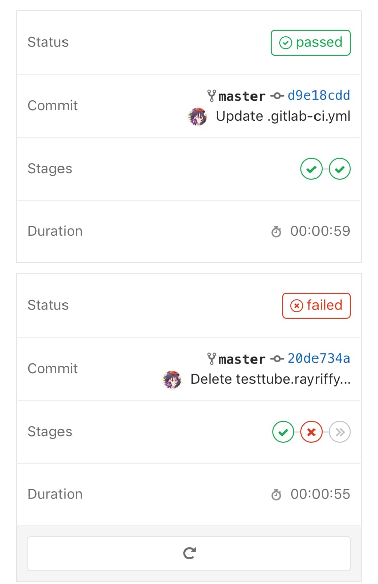 GitLab CI Log